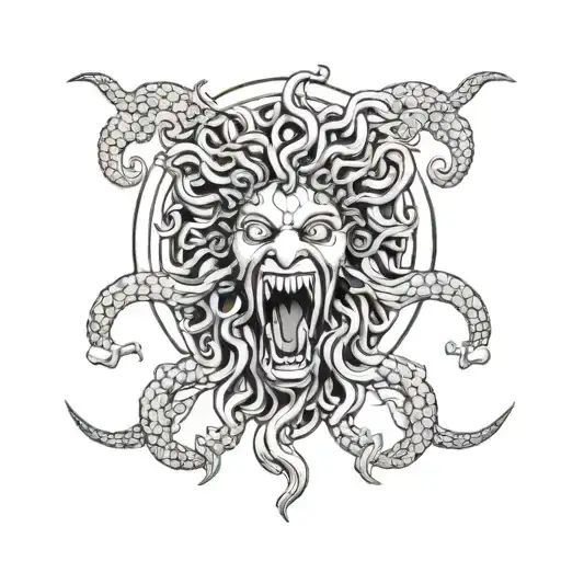Medusa Baring Fangs