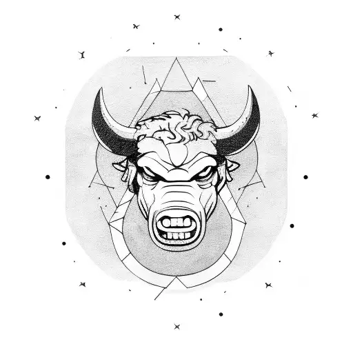 Minotaver Under The Moon On Old Trafford Stadium