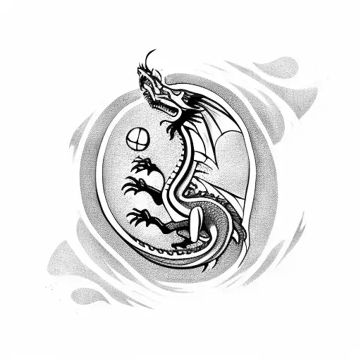 Dragon Holding A Basketball