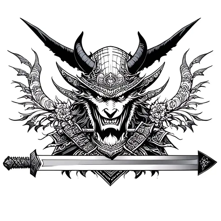 Demon Samurai With Sword