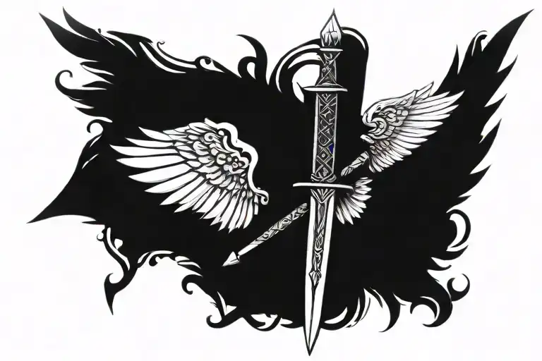 Sword And Wings Back