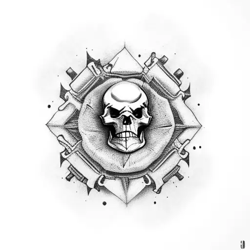 Craft A Semicolon Made Of Bones Surrounded By Eerie Skulls