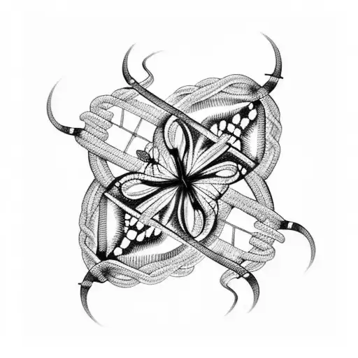 Dna Double Helix Intertwined With A Butterfly Wing