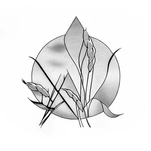 Wheat With A Sunset In The Background