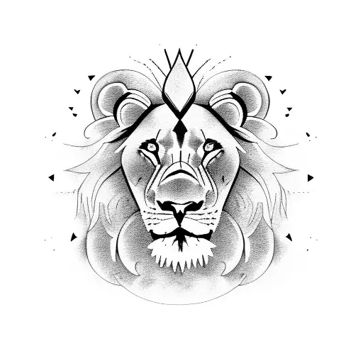 Lion With Gladiator And Flowers And Clouds