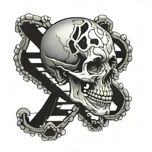 Skull Dna Double Helix