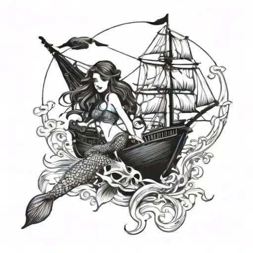 Mermaid And Pirate Ship