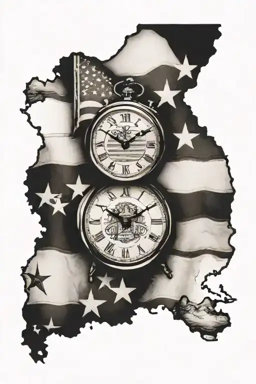 Clock Tennessee American Flag