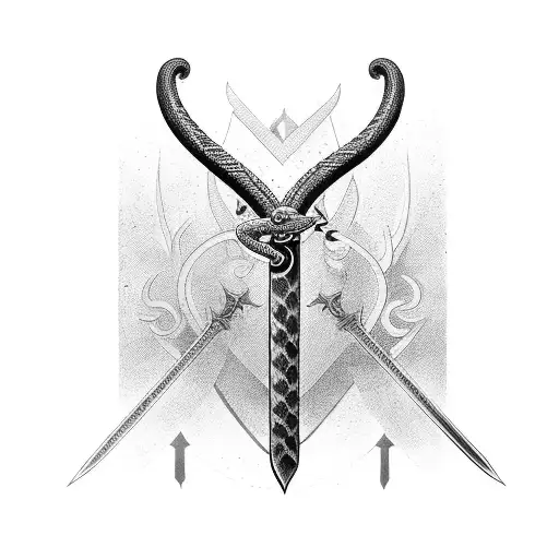 Medieval Sword With Snake