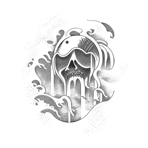 Ocean Waves Crashing On A Motorcycle Riding Along The Beach