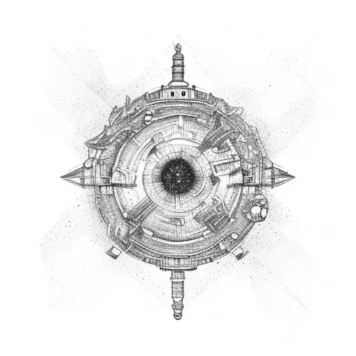 A Navy Ship Sailing Through A Galaxy Made Of Mandarin Slices