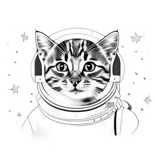 A Kitten Astronaut Exploring A Music-filled Galaxy