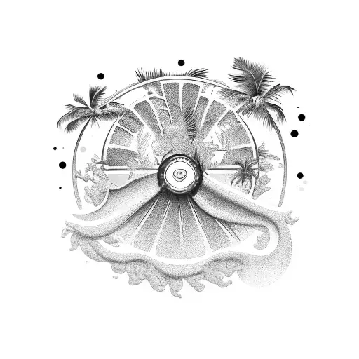 An Air Conditioner Unit Surrounded By Tropical Beach Elements