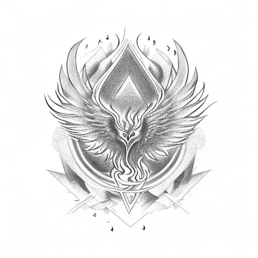 Music Notes Forming A Pheonix Rising From The Ashes