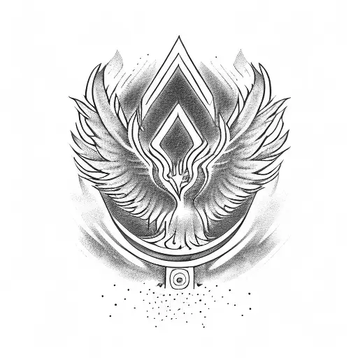 Music Notes Forming A Pheonix Rising From The Ashes