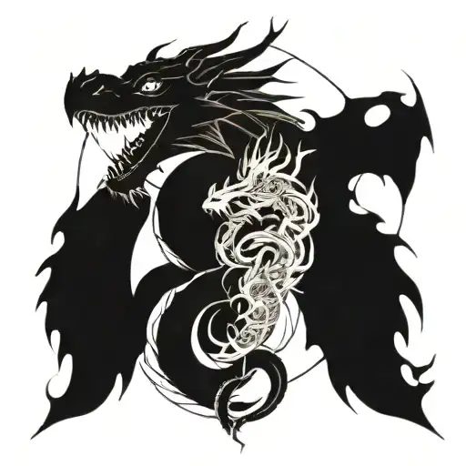 Dragon Breathing Fire Made Of Sacred Geometry Symbols