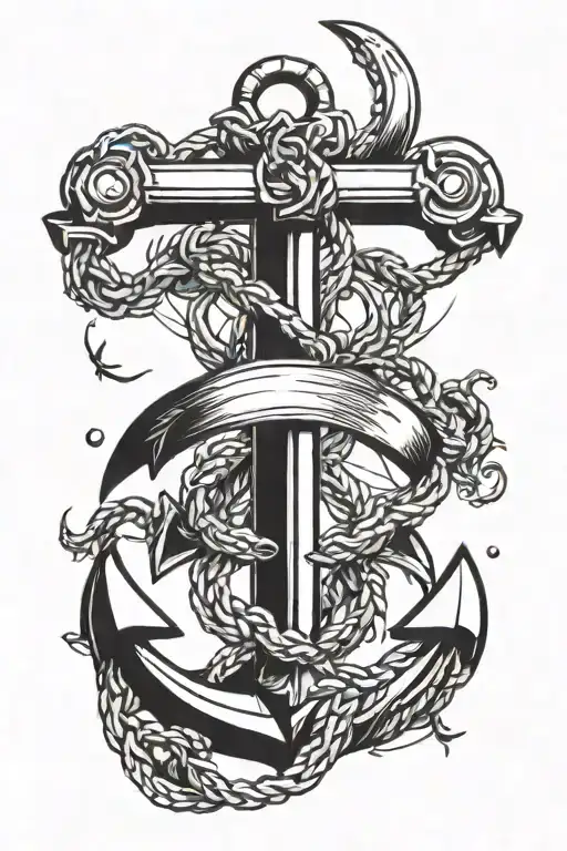 Anchor Combined With Outline