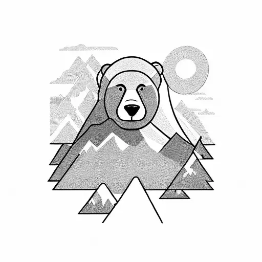 A Mountain Landscape With A Bear Driving A Race Car