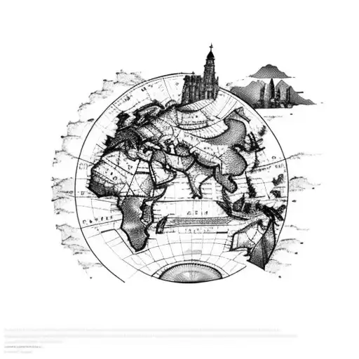 Map Of The World With Landmarks From Favorite Travel Destinations Highlighted