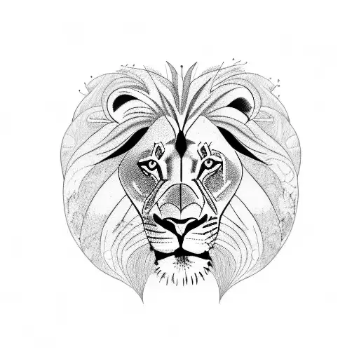 African Savanna Scene With A Lion Representing Leo Constellation