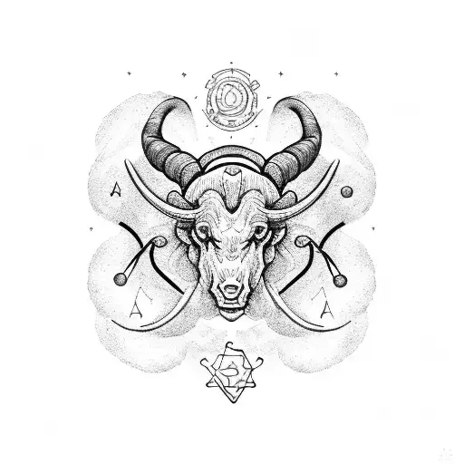 An Aries Constellation Intertwined With A Stethoscope