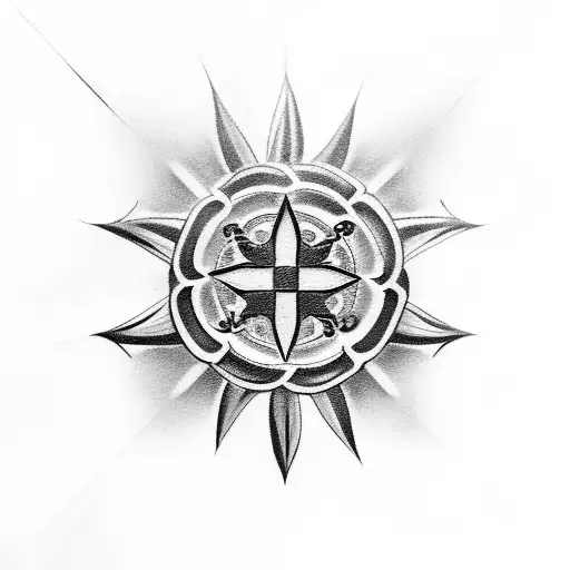 Maltese Cross And Rose