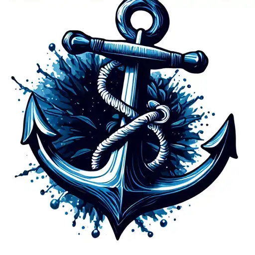 Navy Blue Anchor