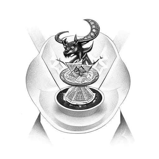 Incorporate A Deck Of Cards With Money And Diamonds In A Devil Vs Angel Theme