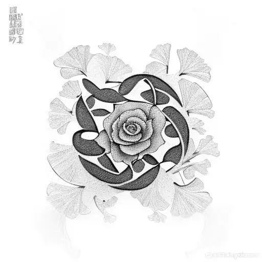 Equality Symbol Intertwined With Ginkgo Leaves And Forget-me-not Flowers