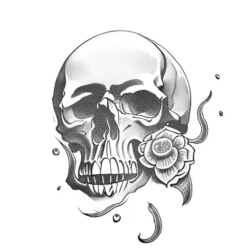 Skull With Lilly