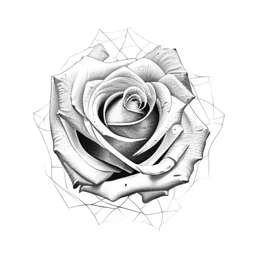 Rose Inside A Broken Frame Glass