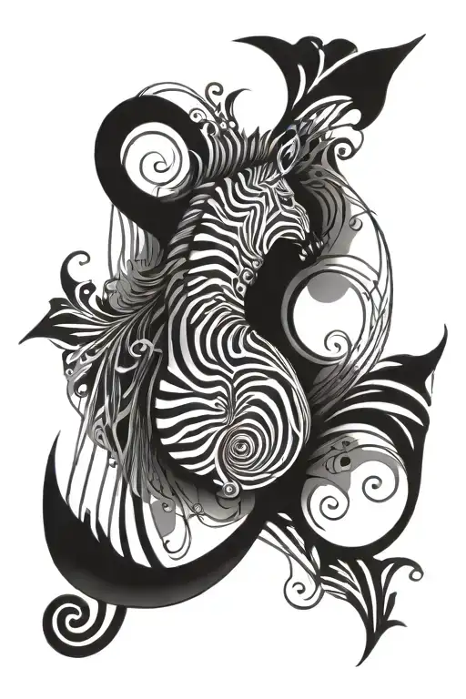 Zebra And Music Intertwined Within Its Intricate Patterns