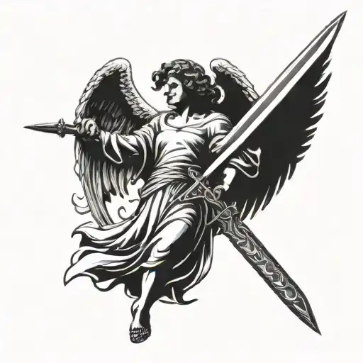 Angel Holding A Sword