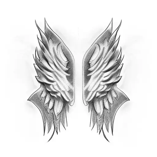 Angel And Devil Wings Covers Around The Arm