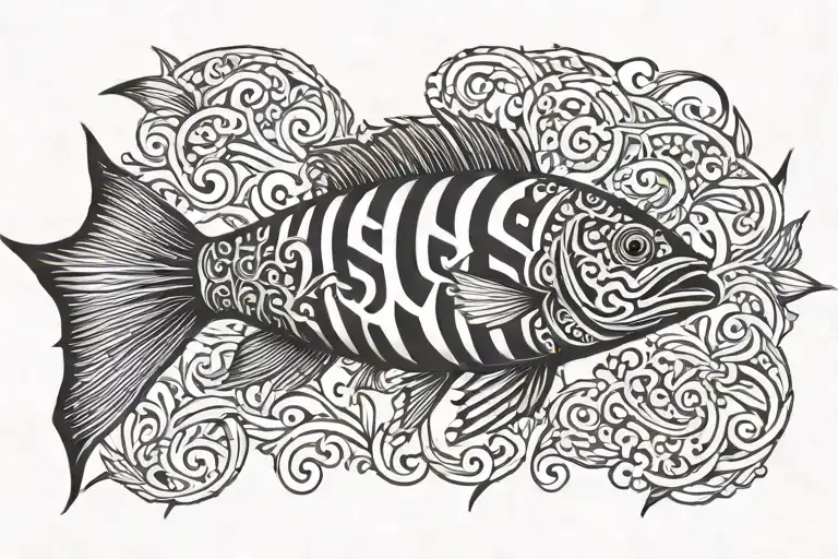 Jesus Fish With The Greek Word For Fish In The Middle