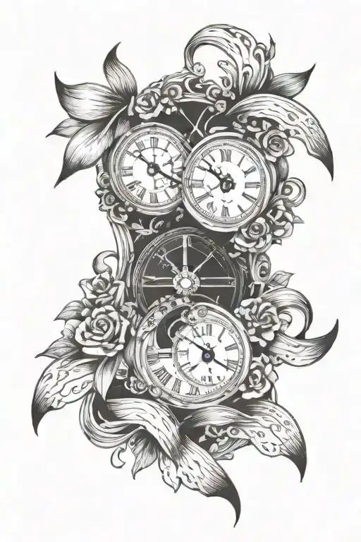 Clock Twins And Cancer Ribbon