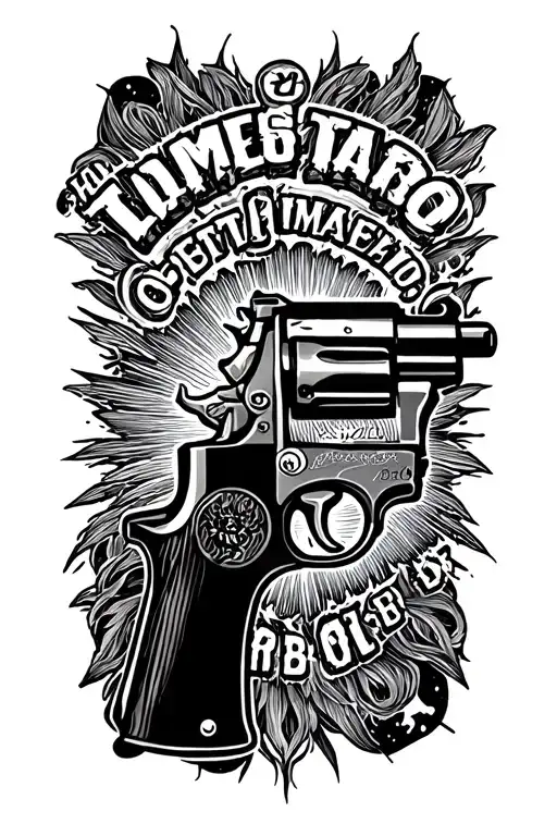 Colt Revolver With Words Non Timebo Mala