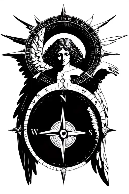 Guardian Angel And Compass Combined