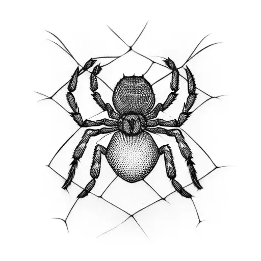 Spider With Spider Web Heart Form