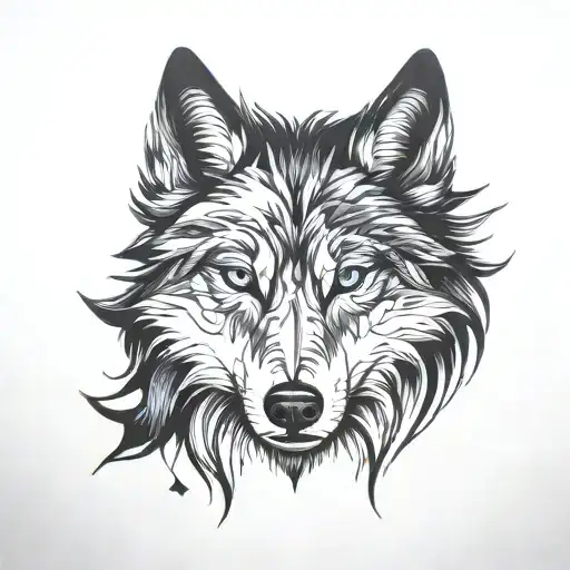 Wolf With Blue Eyes