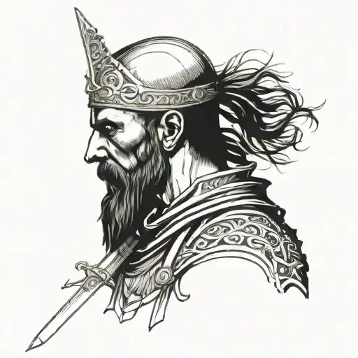 Holger Danske With Sword On The Side Profile