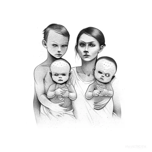 Mother With Three Children