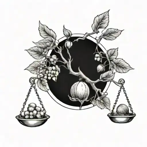 Hazelnut Tree With Balance Scale And Gemini