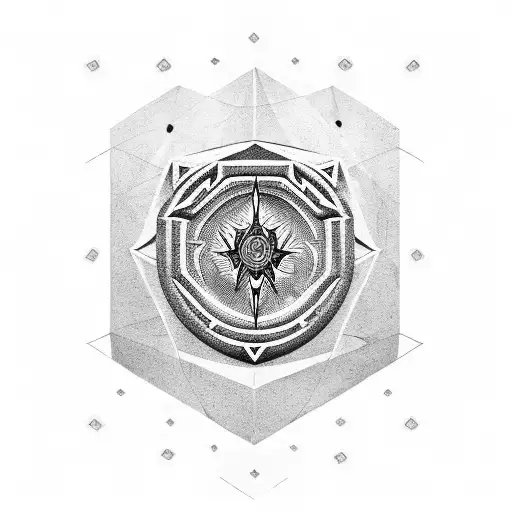 A Spartan Shield With Intricate Geometric Patterns