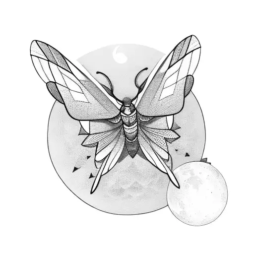 Moth With A Moon Above It