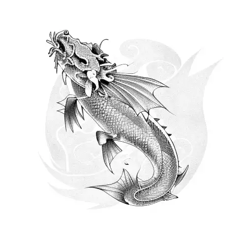 Koi Fish With Dragons