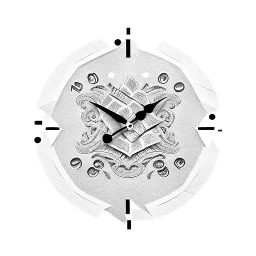 Clock Made Of Dollar Bills With Parents' Initials As Clock Hands