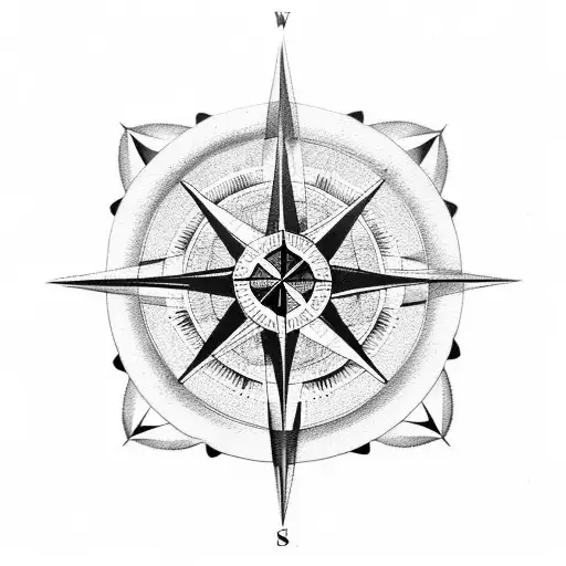 Compass Rose Tattoo With Date