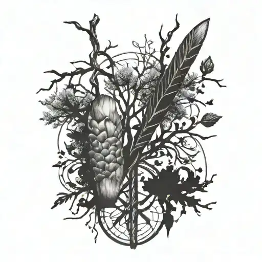 Combine Drumsticks And Tree Branches To Form A Unique Pattern