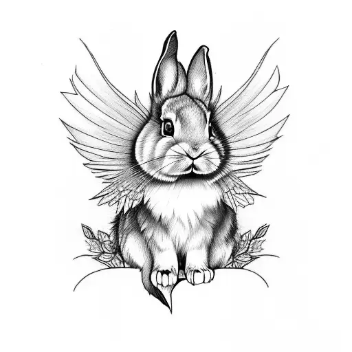 Cute Rabbit With Demon Wings